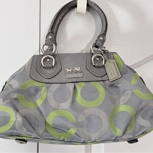 Coach Gray and Green Satchel